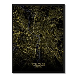 Toulouse carte ville city map nuit
