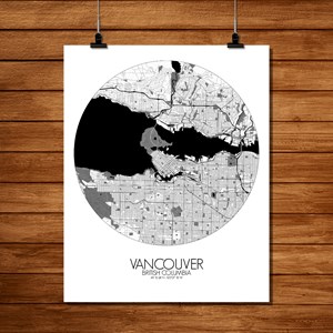 Vancouver carte ville city map rond