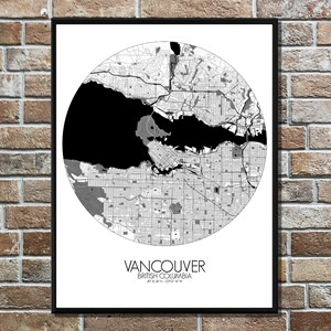 Vancouver carte ville city map rond