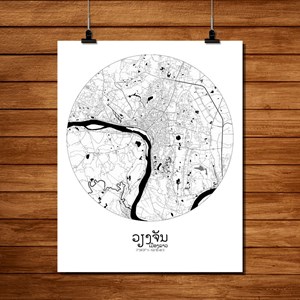 Vientiane carte ville city map rond