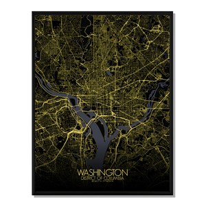 Washington carte ville city map nuit