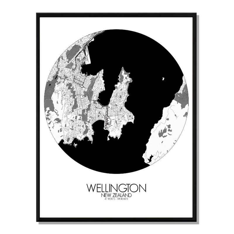 Mapospheres - Wellington carte ville city map rond