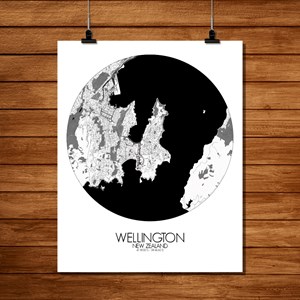 Wellington carte ville city map rond