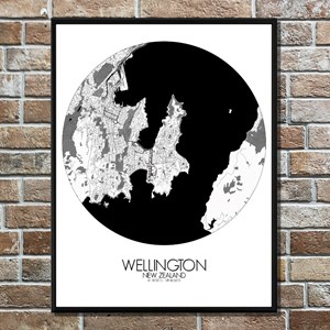 Wellington carte ville city map rond
