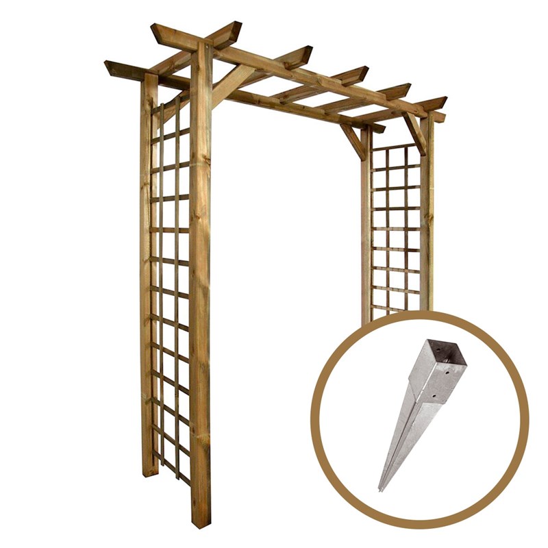 Cémonjardin - Pergola droite + kit ancrage
