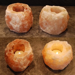 Bougeoir en cristal de sel himalaya rock