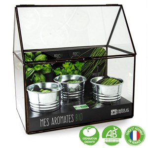 Châssis zinc noir 3 pots zinc aromates
