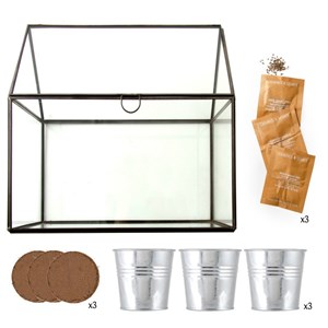 Châssis zinc noir 3 pots zinc aromates