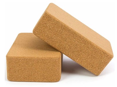 Lot de 2 briques de yoga en liège 22,5x1