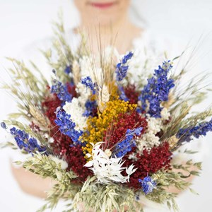 Bouquet de fleurs séchées delphinium