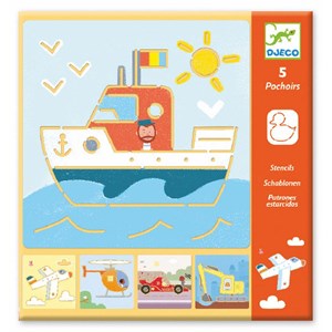 Pochoirs transports & co djeco