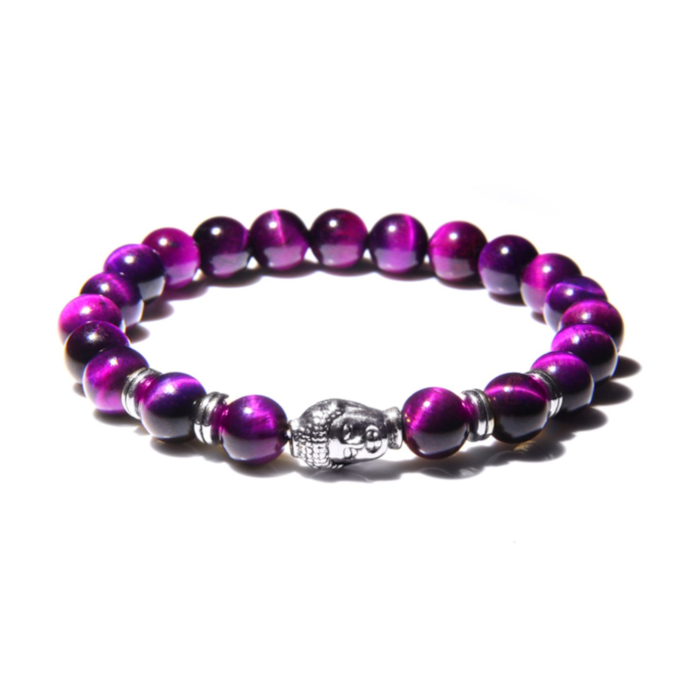 Bracelet Perles Œil De Chat Et Strass - Métal Argenté Avec Fermoir - Neuf Avec Étiquette