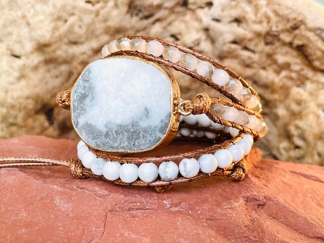 Natura-Zen - Bracelet harmonisation en howlite brut