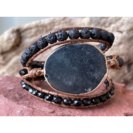 Bracelet harmonisation onyx et basalte