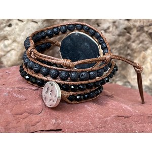 Bracelet harmonisation onyx et basalte