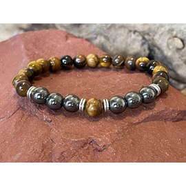 Bracelet om oeil de tigre et hématite