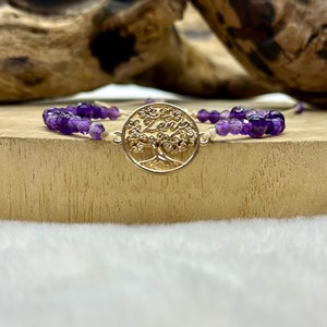 Bracelet zen arbre de vie en amethyste