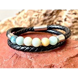 Bracelet double rangs en amazonite