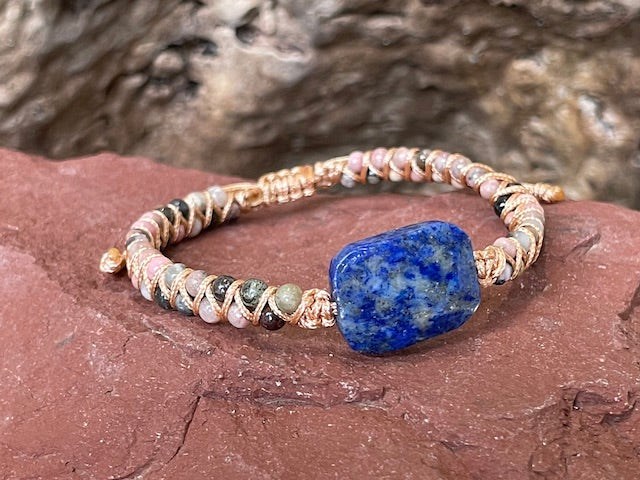 Natura-Zen - Bracelet lapiz lazuli et rhodochrosite