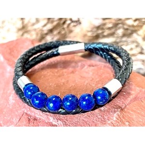 Bracelet double rangs en lapiz lazuli