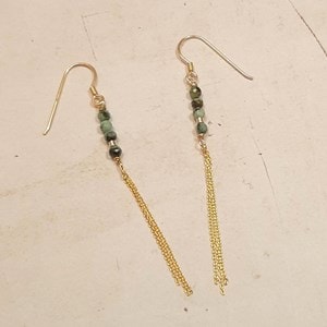 Boucles d'oreilles en turquoise verte