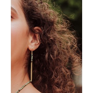 Boucles d'oreilles en turquoise verte