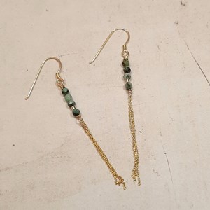 Boucles d'oreilles en turquoise verte