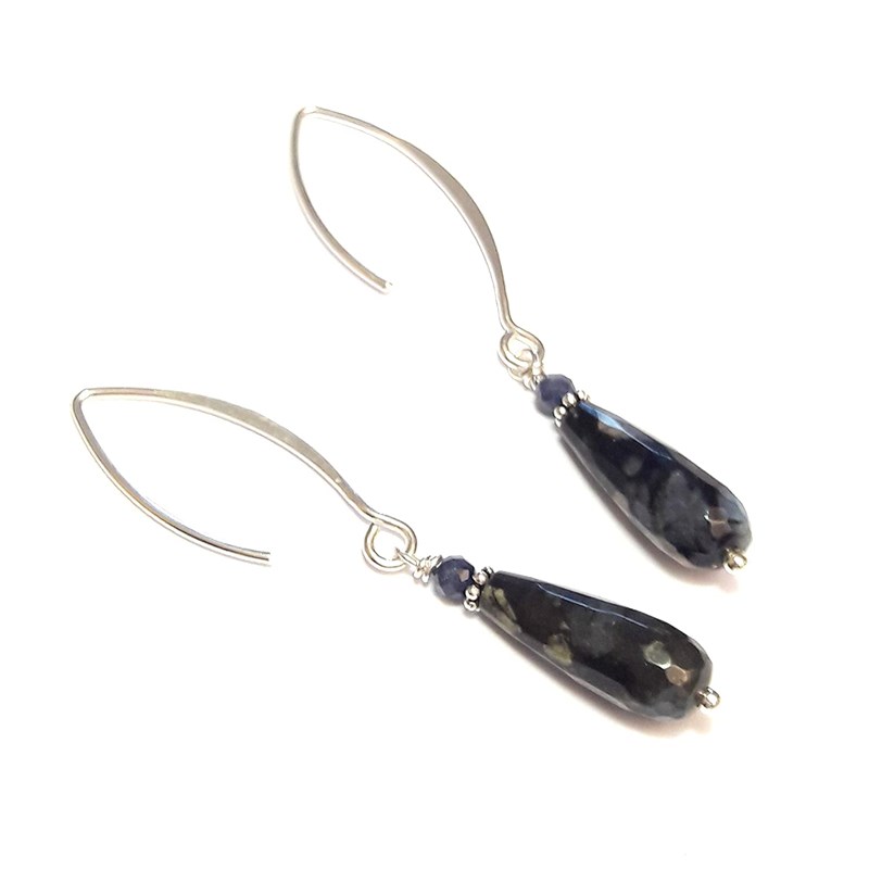 Andrea Chereau - Boucles d'oreilles opale et saphir