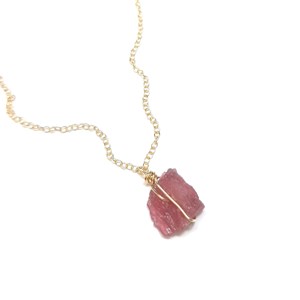 Collier en tourmaline rose argent doré