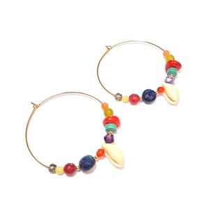 Créoles cauri pierres naturelles