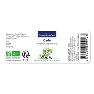 Cade (juniperus oxycedrus) - huile essentielle bio - 30ml garantie chromacert® -