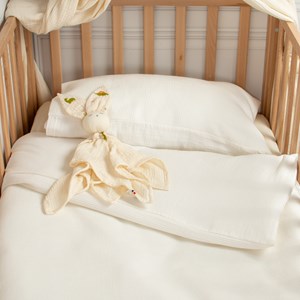 Housse couette nid d'abeille gaze coton