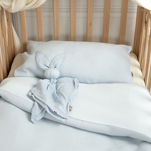 Housse couette nid d'abeille gaze coton