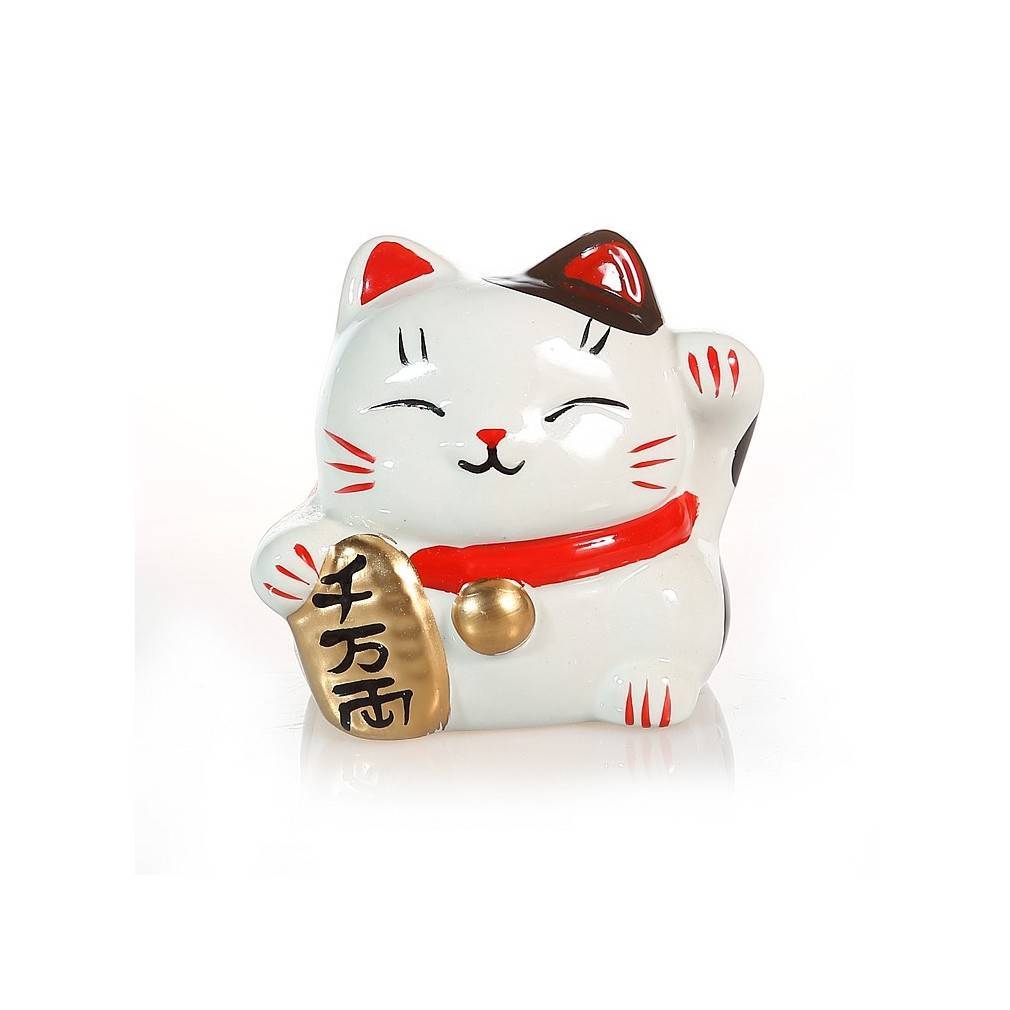 Tirelire chat porte-bonheur du Japon traditionnel Manekineko