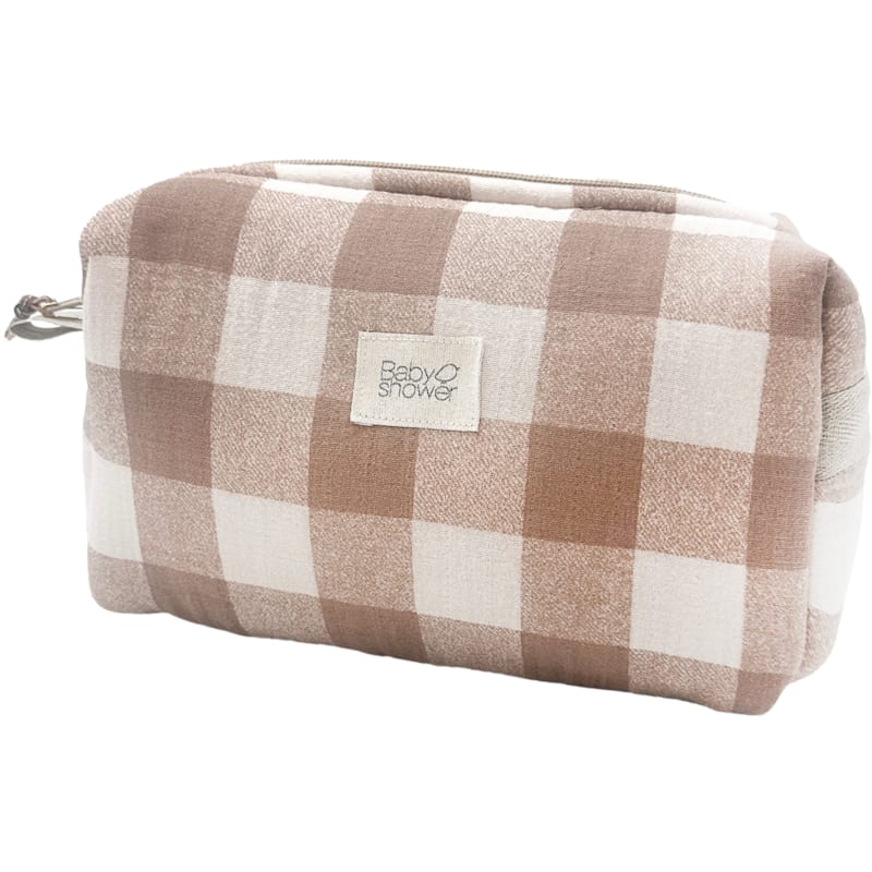 Babyshower - Trousse de toilette camilla vichy caramel