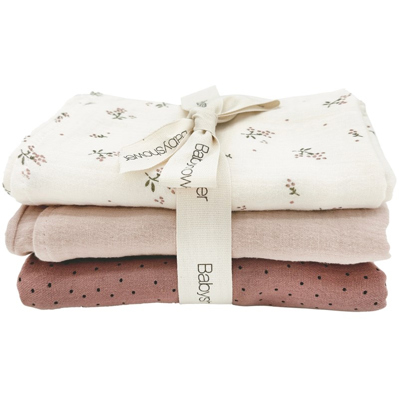 Lot de 3 langes roseberry (70 x 70 cm)