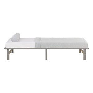 Lit simple 90x200 matelas bois gris