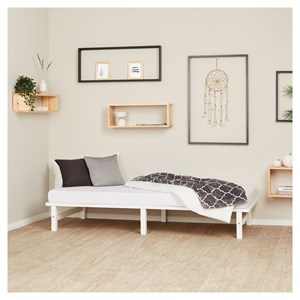 Lit simple 90x200 matelas bois blanc