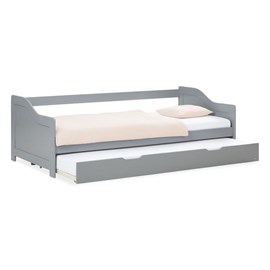 Lit gigogne 90x200 2 matelas bois gris