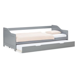Lit gigogne 90x200 2 matelas bois gris