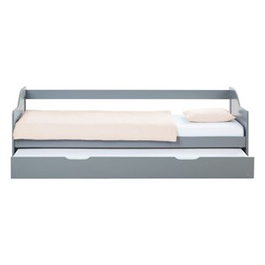Lit gigogne 90x200 2 matelas bois gris