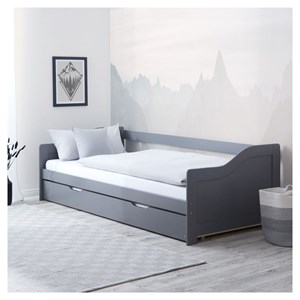 Lit gigogne 90x200 2 matelas bois gris