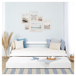 Lit gigogne 90x200 2 matelas bois blanc