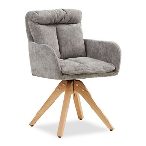 Chaise oeuf moderne lin gris coussin