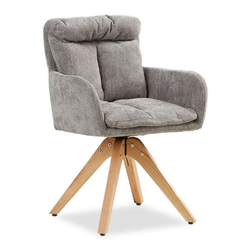 Chaise oeuf moderne lin gris coussin