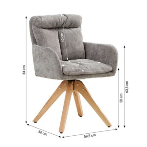 Chaise oeuf moderne lin gris coussin