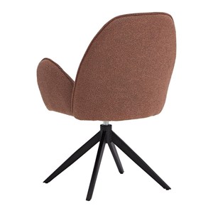Chaise oeuf moderne cuir bouclé marron