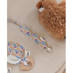 Attache tétine fleurs indienne