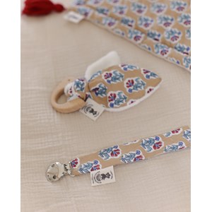 Attache tétine fleurs indienne