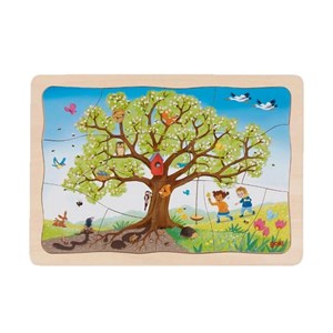 Puzzle à 4 étages en bois : cycle de l'a